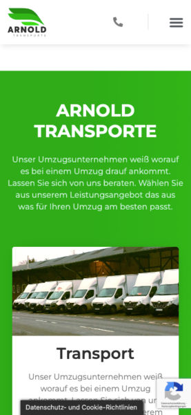 Arnold Transporte Webseitenerstellung Mobil